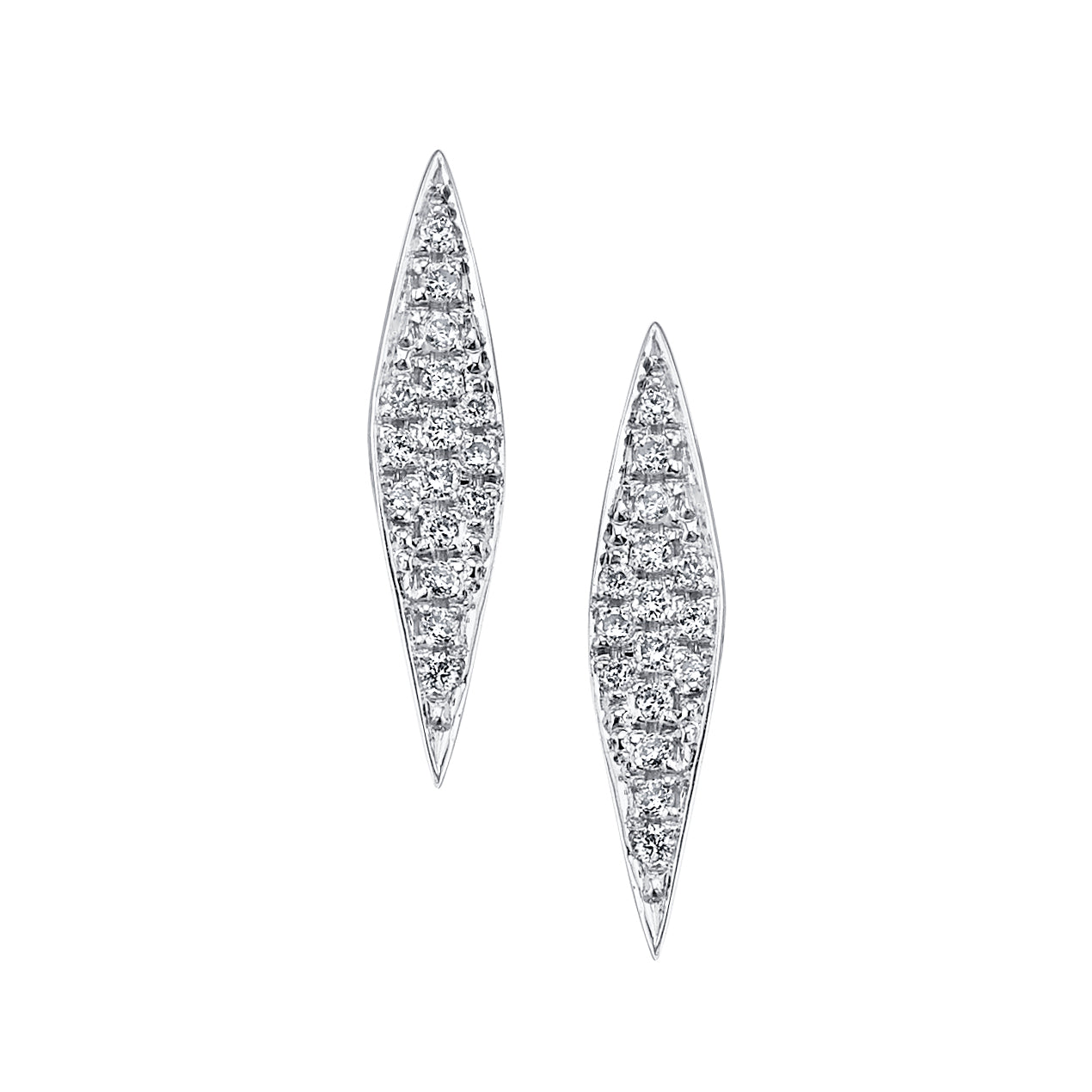 Small Signature Marquise Earrings with Diamond Pave