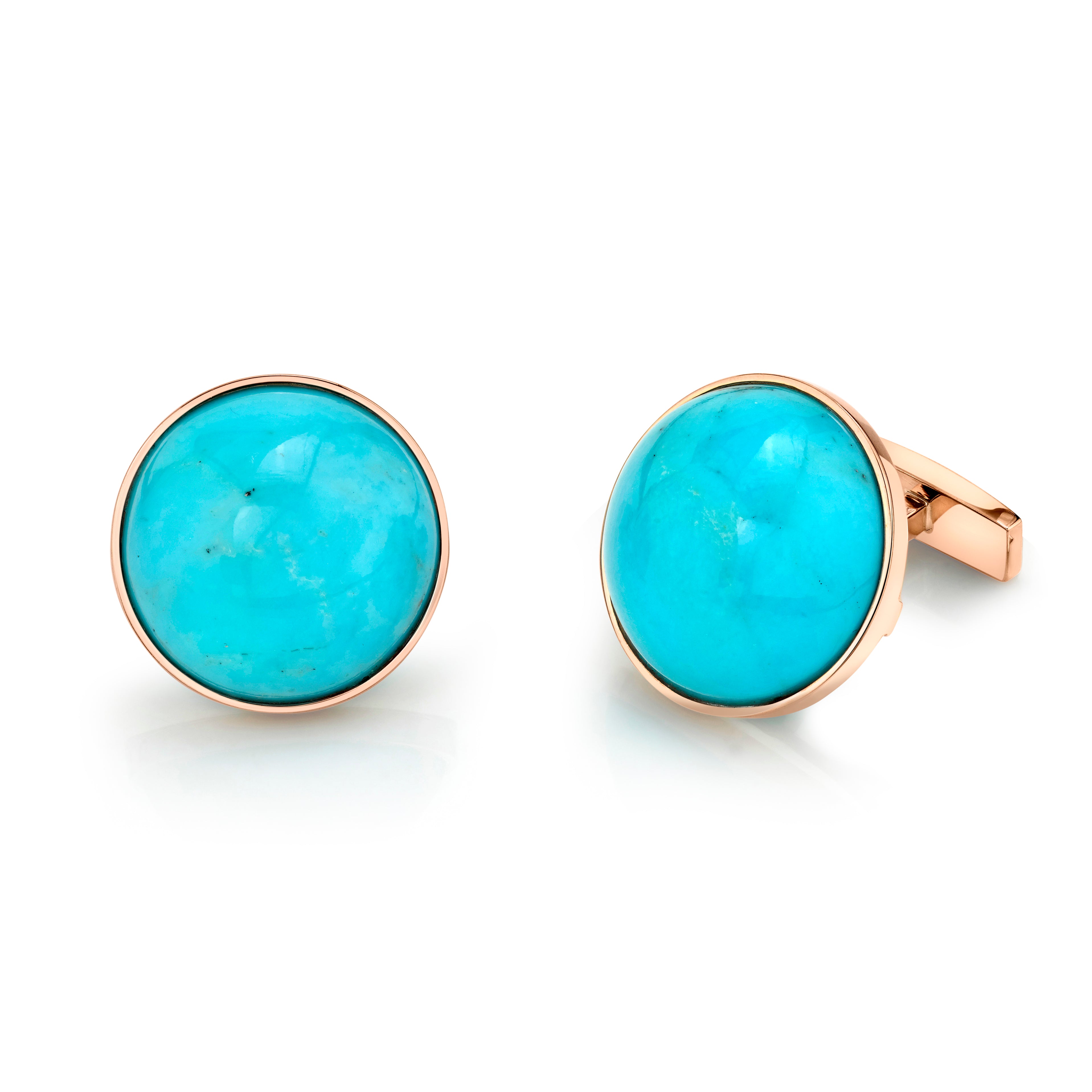 Round Turquoise Cuff Link