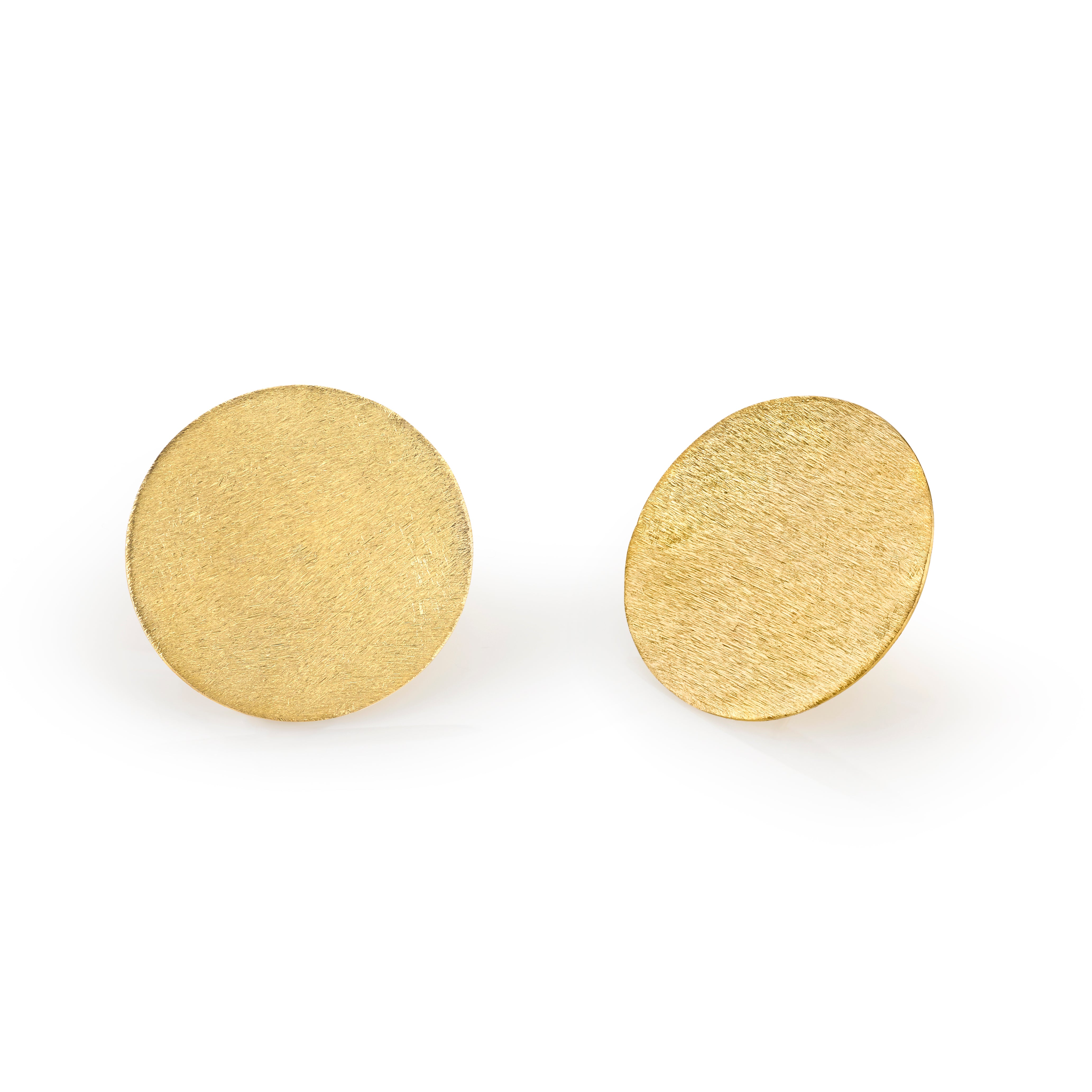 Large Gold Circle Stud Earrings